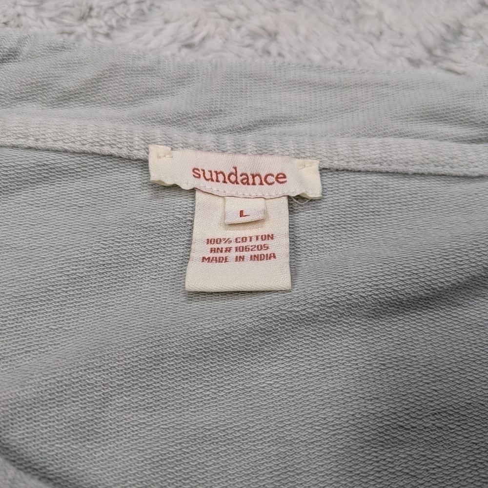 Sundance Tunic Womens L Gray Pullover Top Cotton Puff Sleeves Lagenlook - Picture 5 of 8